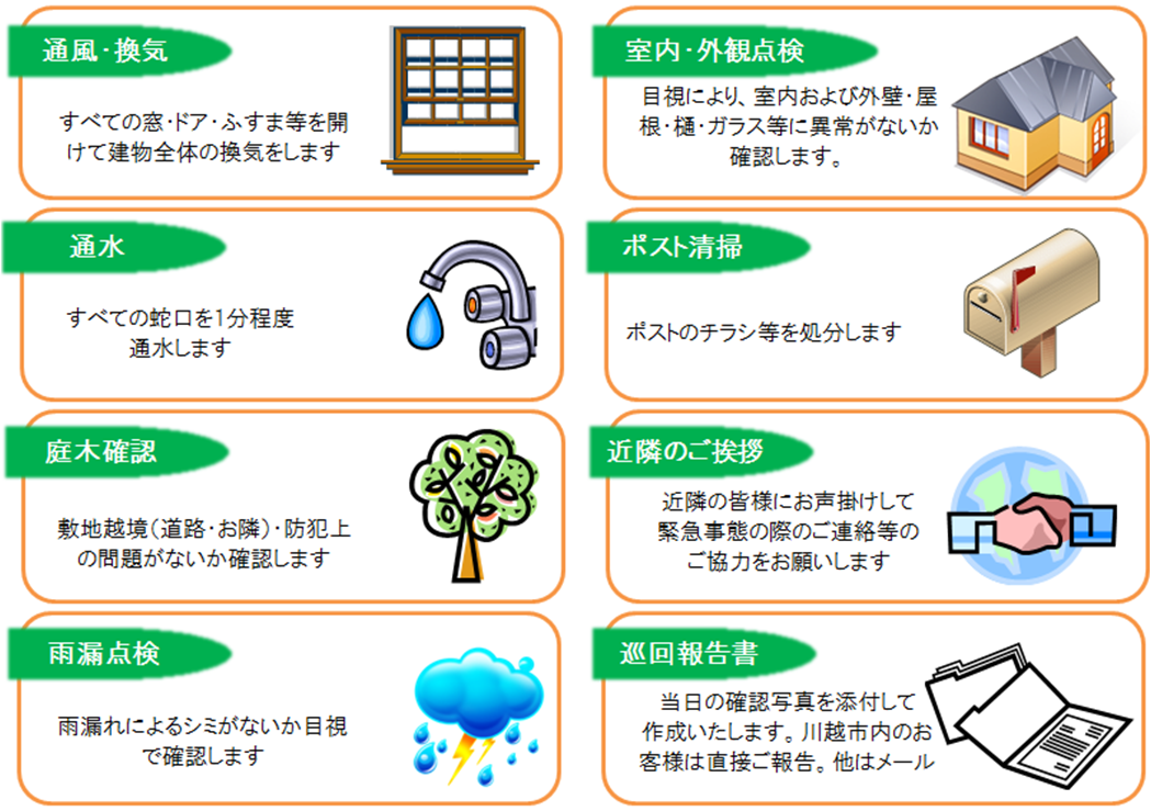 空家の管理を所有者に代わってきちんと行います。